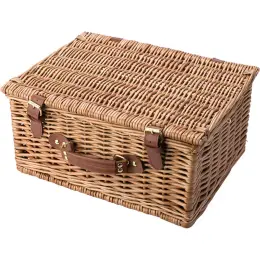 Two Person Willow Picnic Basket Closed
